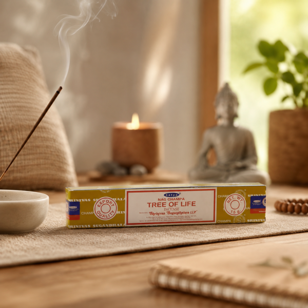 encens indien traditionnel 100% naturel à base de bois de santal - marque SATYA - Tree Of Life - Paquet de 15g