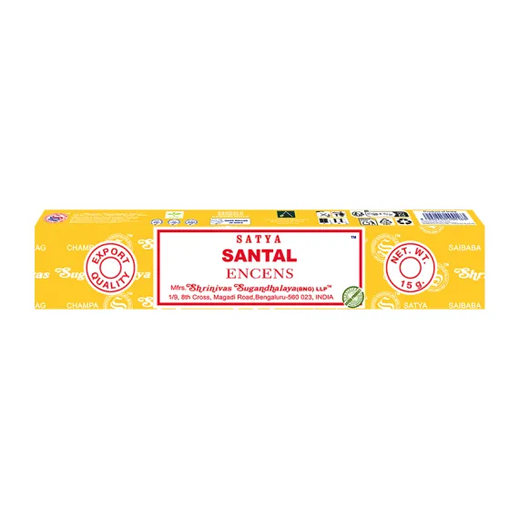 boite de 15g d'encens naturel indien au bois de santal - marque SAYYA