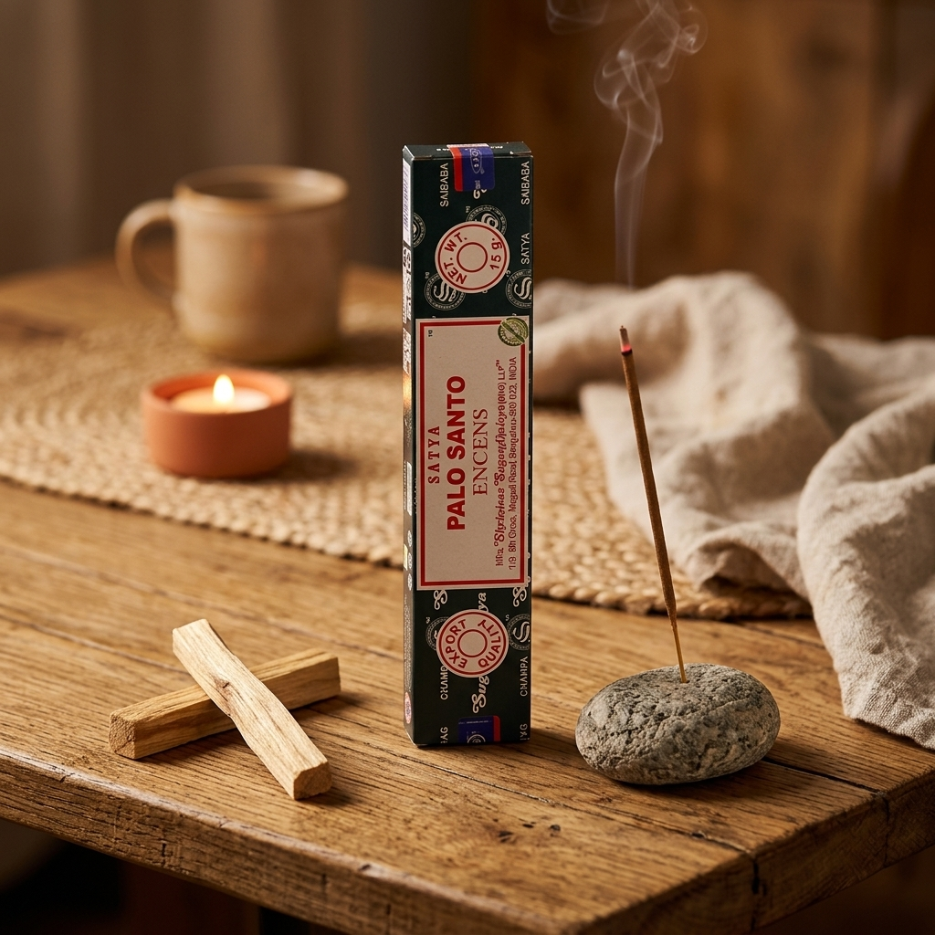 encens palo santo de la marque satya - naturel, fabriqué à la main en Inde - paquet de 15g soit environ 12 à 15 bâtons