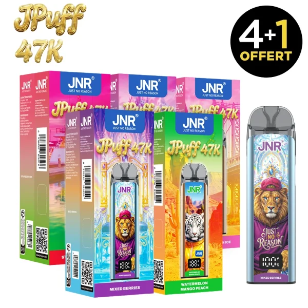 Lot de 5 puffs JNR pas cher - Pack éco