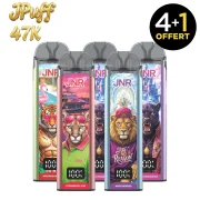 pack de 5 puffs JNR 47K Jpuff - lot économique de puffs rechargeables - 4 achetées + 1 puff offerte