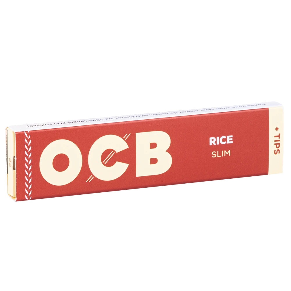OCB Slim Rice + Tips - carnet de 32 feuilles avec filtres carton tips