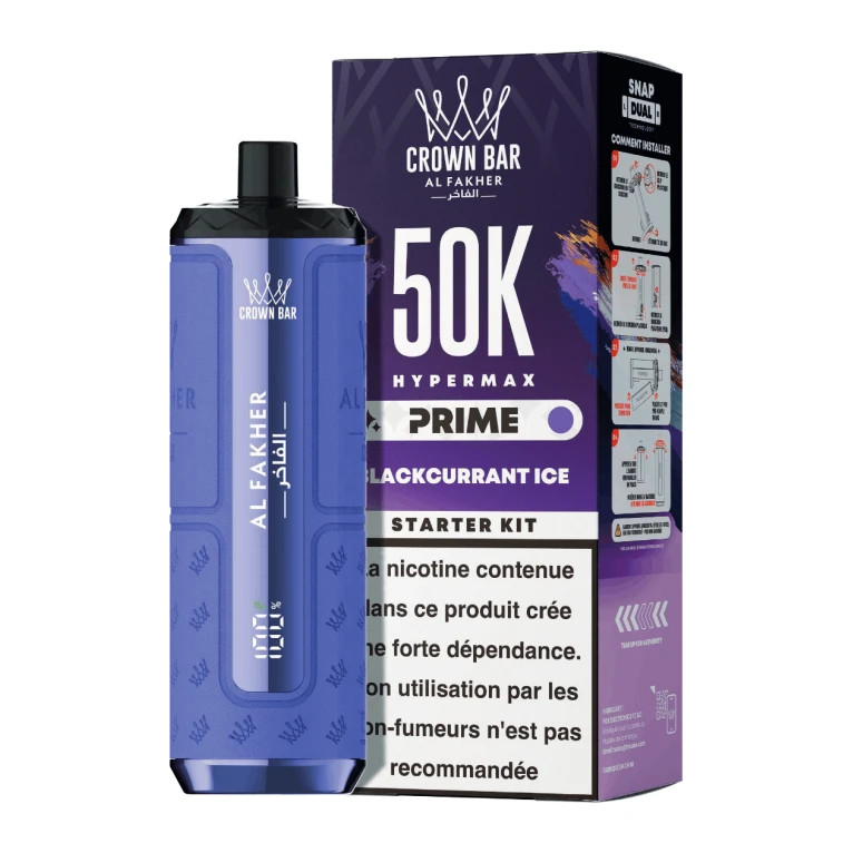 Puff 50K Al Fakher Crown Bar HyperMax Prime – Blackcurrant ice