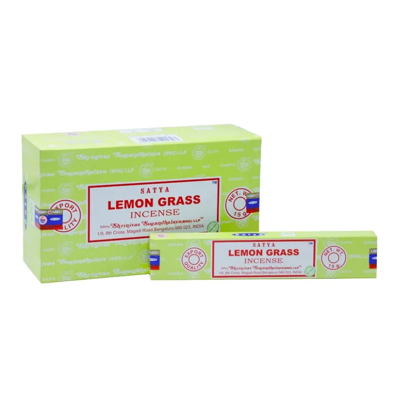 Encens indien satya parfum lemongrass citronnelle - boite de 12 paquets