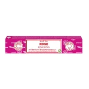 Encens à la rose fabriqué en Inde à partir d'ingrédients naturels - Boite de 15g d'encens en bâtons de la marque SATYA