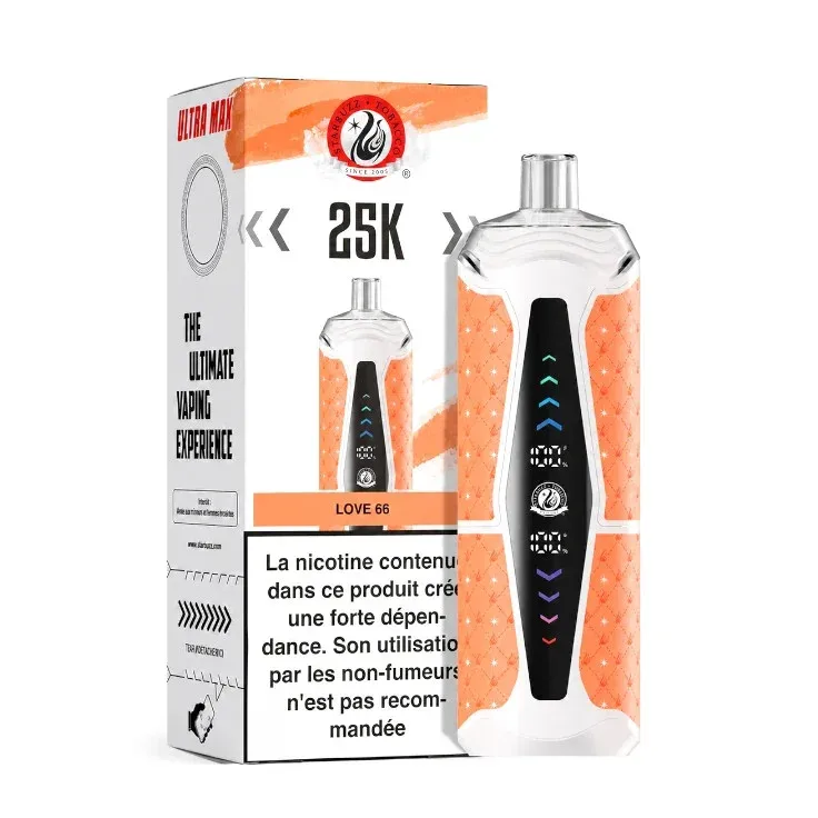 Puff goût chicha Love 66 - Melon, pastèque et menthe - 25 000 bouffées