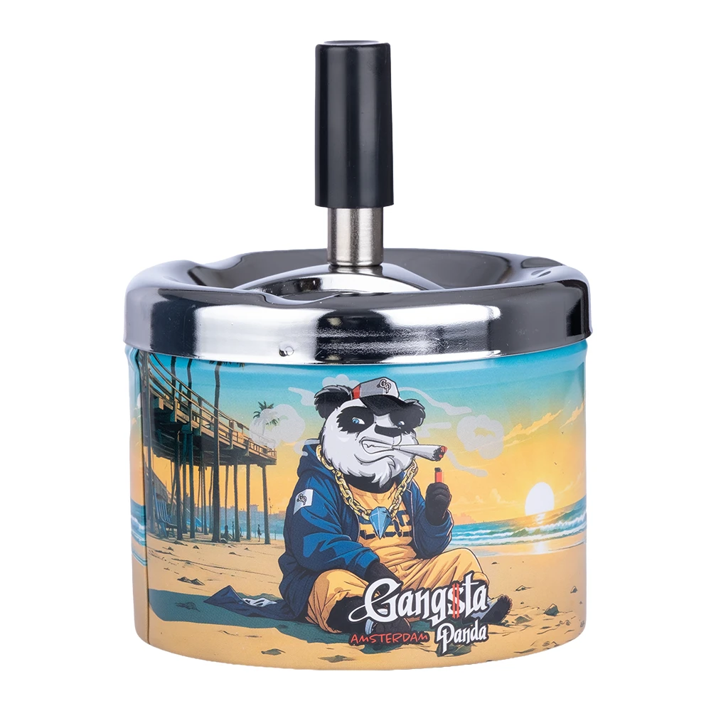 Cendrier poussoir métal Gangsta Panda Venice Beach
