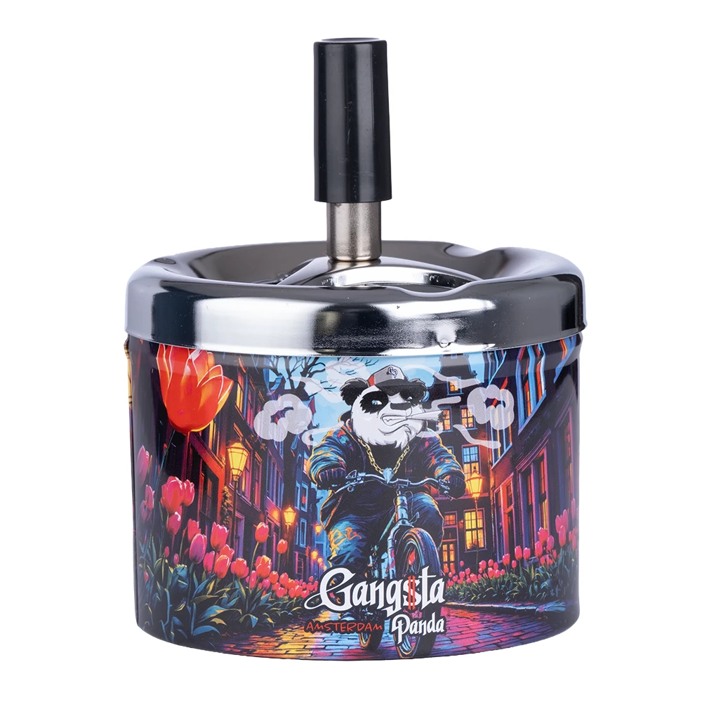 Cendrier poussoir métal Gangsta Panda Chill On Street