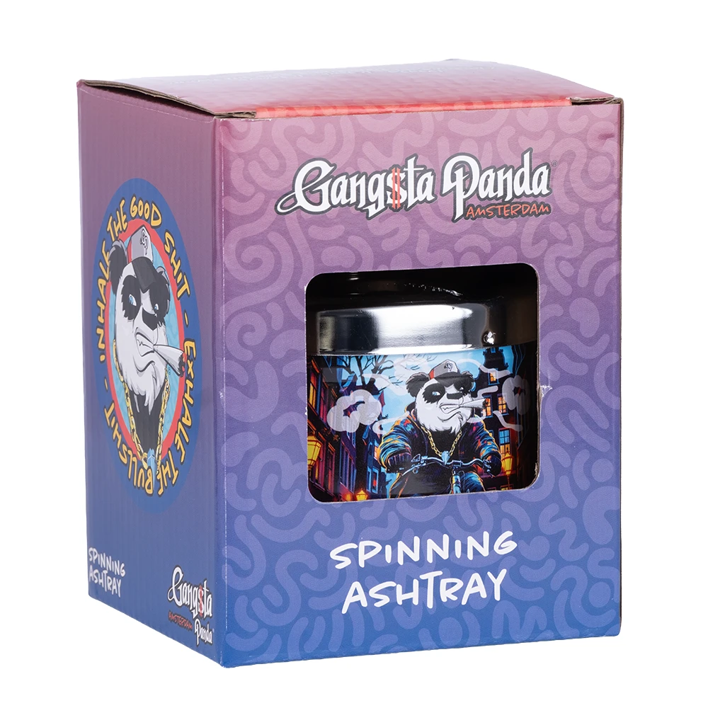 Cendrier poussoir métal Gangsta Panda Chill On Street – Image 2