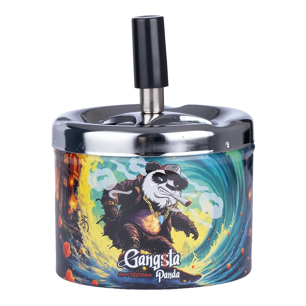 Cendrier poussoir métal Gangsta Panda Surfin in A'dam
