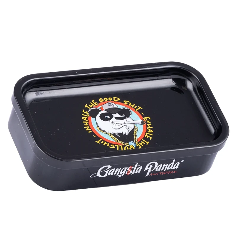 boite métal avec couvercle plateau à rouler gangsta panda