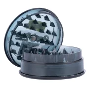 grinder plastique noir avec dents en pointe et aimant central