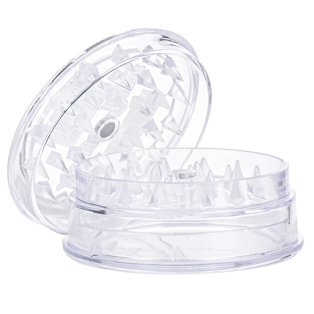 grinder plastique avec dents en pointe et aimant central intégré