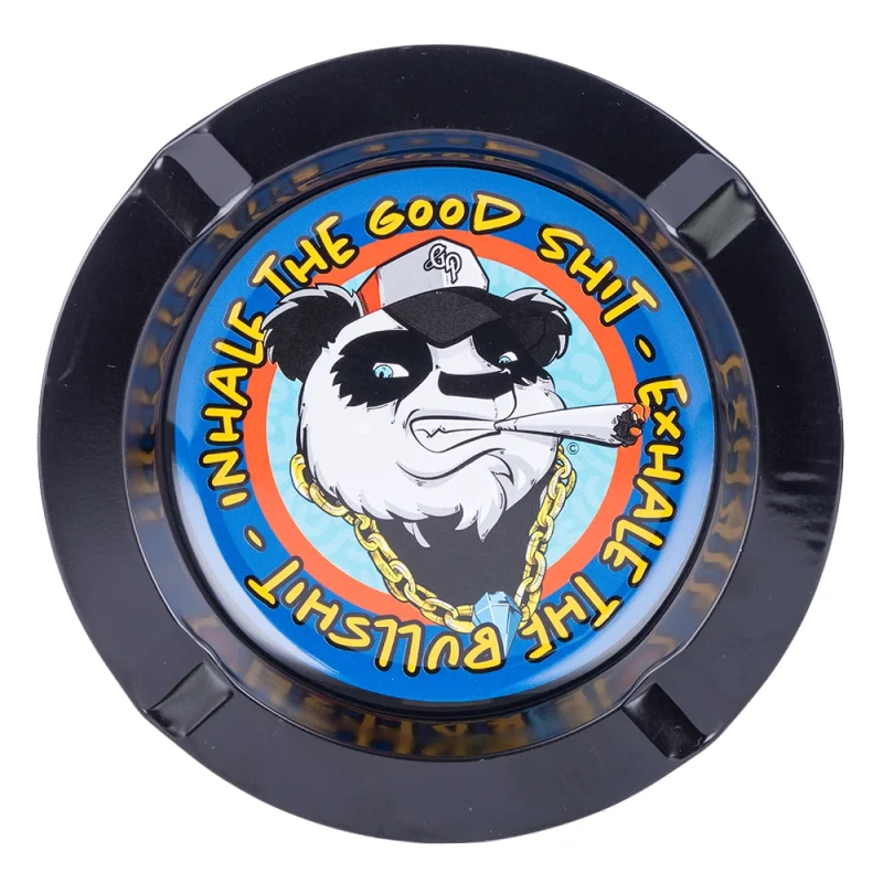 cendrier rond en métal design original gangsta panda
