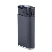 briquet tempête noir simple, format compact, rechargeable en gaz