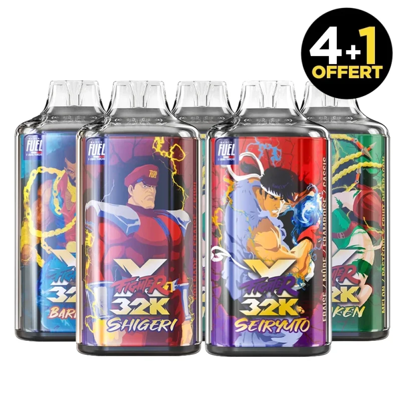 Lot de 5 puffs rechargeables X Fighter Fuel 32K - 4 + 1 Offerte