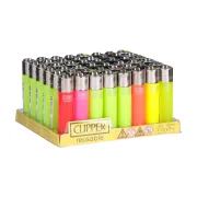 barquette de 48 briquets clipper solid fluo au meilleur prix