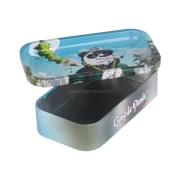 boite rangement en métal pour accessoires fumeurs.